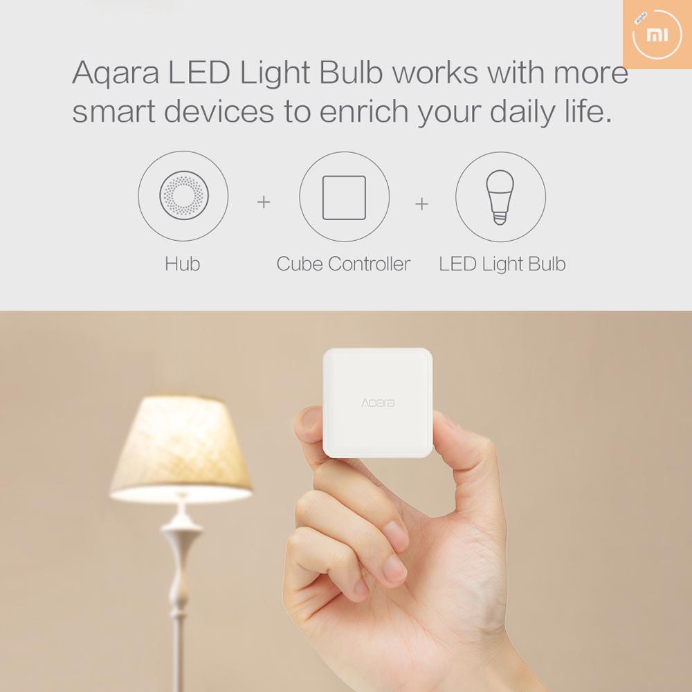 A&M Xiaomi Aqara ZNLDP11LM LED Light Bulb 9W 2700K~6500K 806lm Dimmable Brightness Soft White Light Smart LED Lamp Light Household Devices Home Kit Work for Mijia Siri Google Voice App Remote Control 220-240V