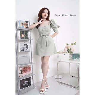 Váy tay bồng khoét eo nơ đan chéo
