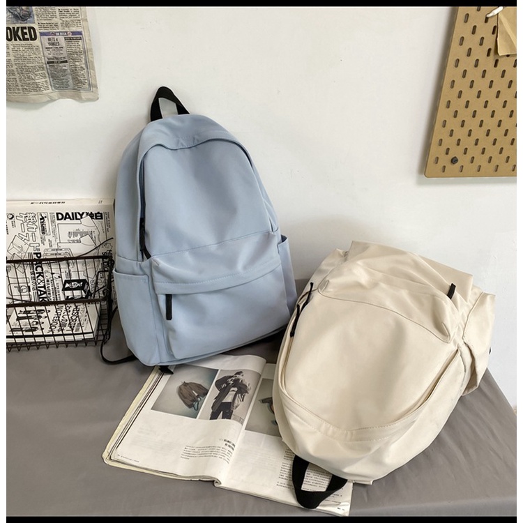 Balo đi học nữ trơn basic đơn giản thời trang ulzzang giá rẻ B345
