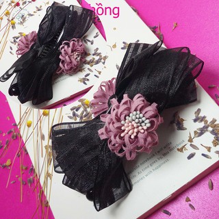 [Xả hàng] KẸP CHÉO HOA 2 MẶT HANDMAKE [ảnh+video thật]