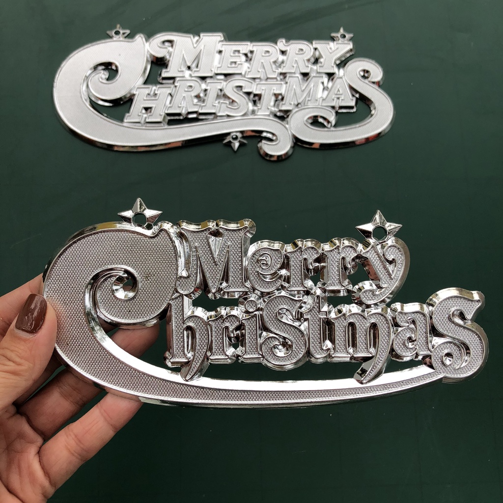 Bảng Chữ Merry Christmas cong Treo Cửa, Cây Thông Noel, vòng nguyệt quế Giáng sinh