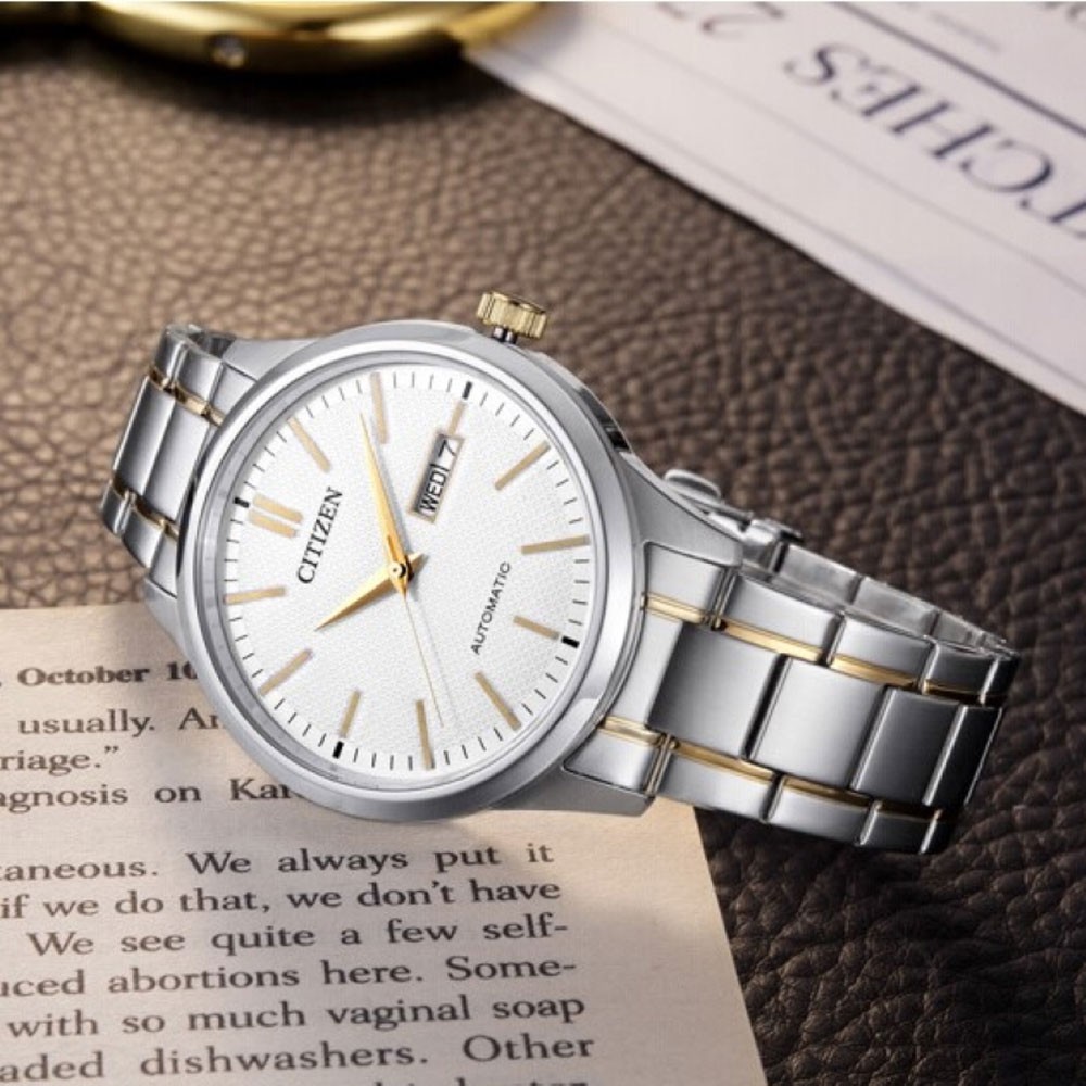Đồng Hồ Nam Citizen Dây Thép Không Gỉ NH7524-55A - Mặt Trắng