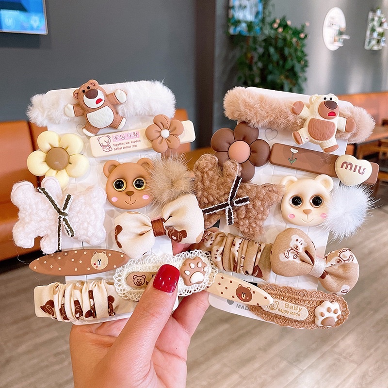 [Mã FAMARAL1 giảm 10K đơn 50K]Set kẹp tóc cho bé vỉ kẹp xinh xắn cho bé gái baby cute
