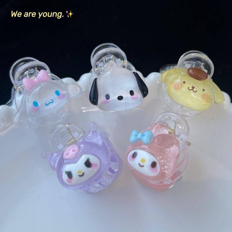 SANRIO Kẹp Tóc Đuôi Ngựa Cỡ Nhỏ Họa Tiết Hoạt Hình Kuromi Kuromi Kiểu Nhật Bản Dễ Thương