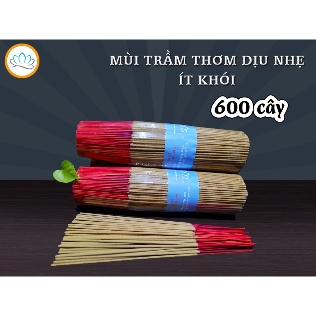 Nhang Trầm Hương Sạch Nguyên Chất Loại Trung, Mùi thơm dịu nhẹ, 500 gram - 300 cây -> 600 cây /bó