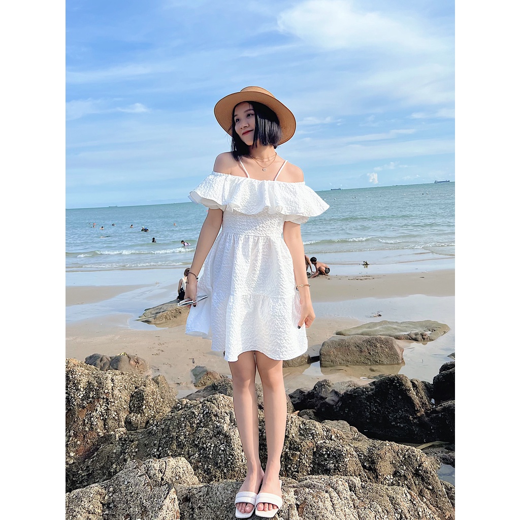 YU CHERRY | Đầm hai dây mặc được 2 kiểu , dáng chữ A, cách đều tầng A Cami Flying Dress YD162