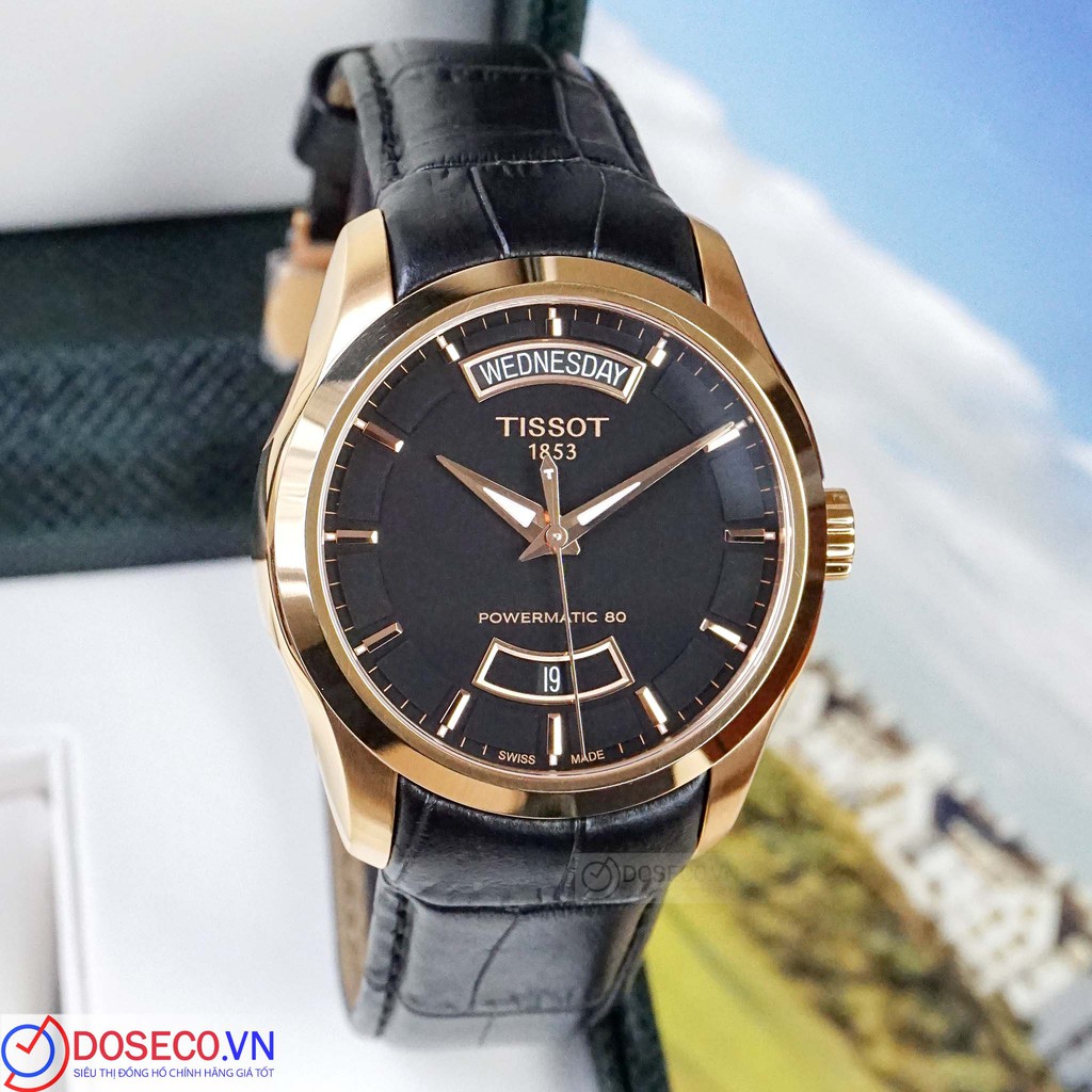 Đồng Hồ Nam Tissot Cơ Automatic Chính Hãng Couturier T035.407.36.051.01 Dây Da Cao Cấp Kính Sapphire Chống Nước TS7
