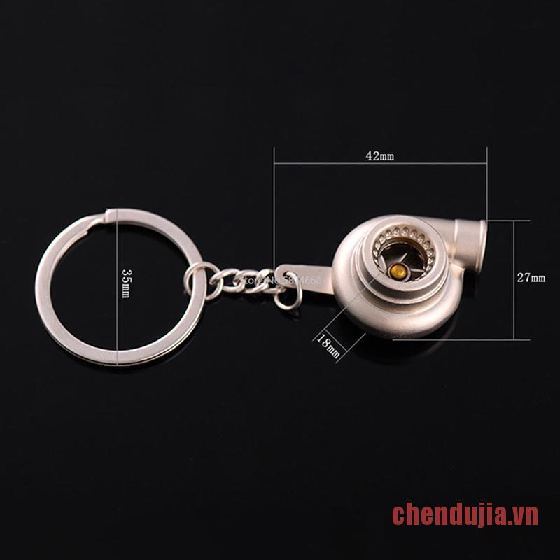 DUJIA Mini Turbo Turbocharger Keychain Spinning Turbine Key Chain Ring Keyring