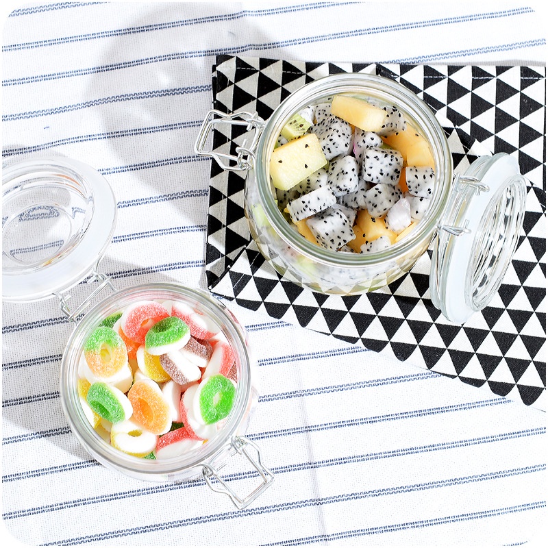 Hũ thuỷ tinh tròn 750ml 1000ml 1500ml nắp cài gọng thép | Đựng thực phẩm, gia vị