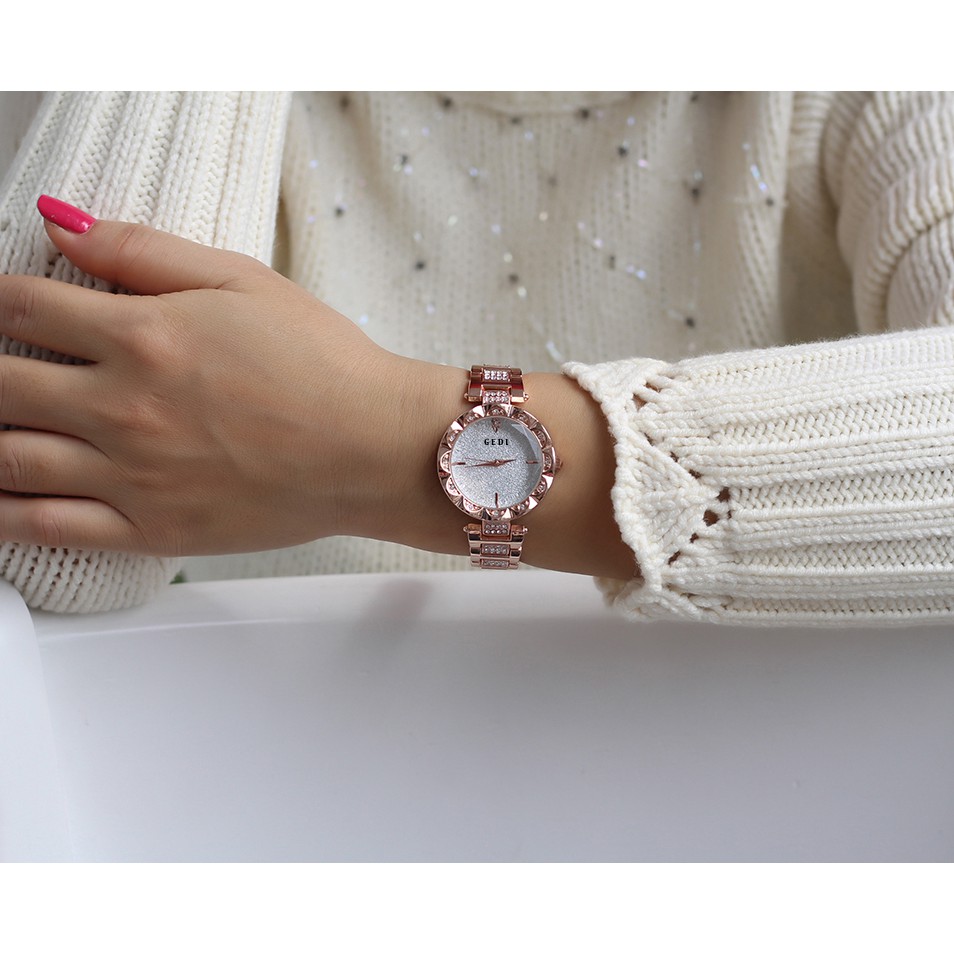 Đồng hồ nữ GEDI SOFIA GAFUL Sang chảnh - Sơn tĩnh điện cực bền màu + Tặng Hộp & Pin