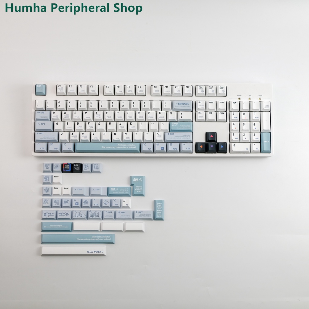 Bàn Phím Cơ Humha 142 Phím Chất Liệu PBT Nhuộm Màu Họa Tiết Cherry profile Cá Tính
