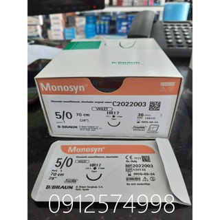 1 tép Chỉ thẩm mỹ tự tiêu Monosyn 5/0