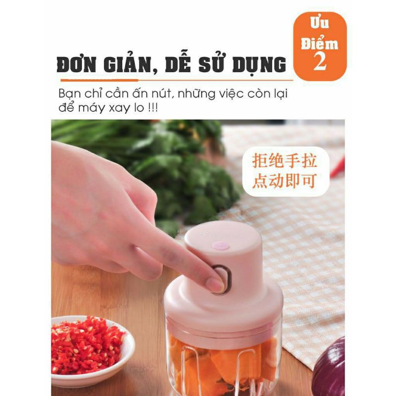 MÁY XAY MINI CẦM TAY [ chuẩn loại 1 - mẫu lớn 250ml ]