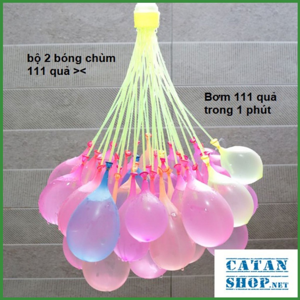 Chùm bong bóng nước đã được lắp sẵn vào 3 chùm và 1 đầu nối vòi nước