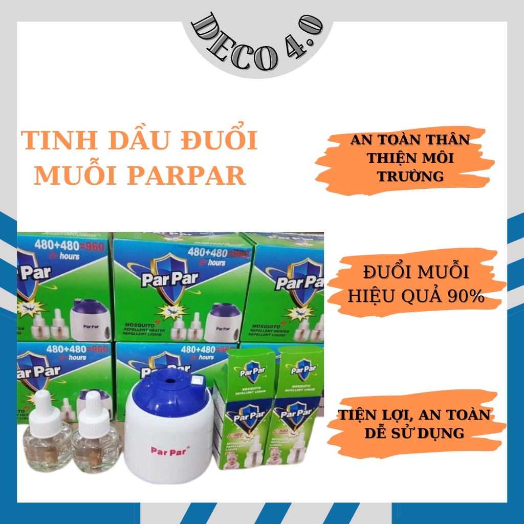 Tinh dầu đuổi muỗi ParPar, tinh dầu hương bạc hà thơm phòng Decor 4.0