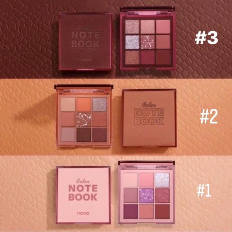 NOVO - Bảng phấn mắt 9 màu Notebook tone hồng cam đào trendy | BigBuy360 - bigbuy360.vn