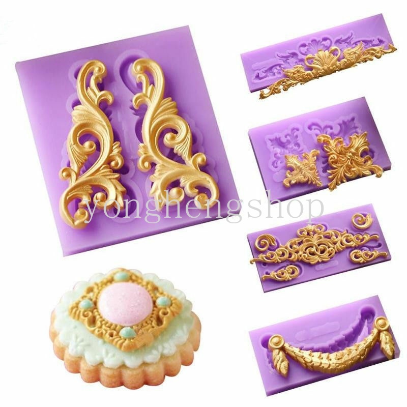 Khuôn Silicone Tạo Hình Trang Trí Bánh Phong Cách Baroque Cổ Điển
