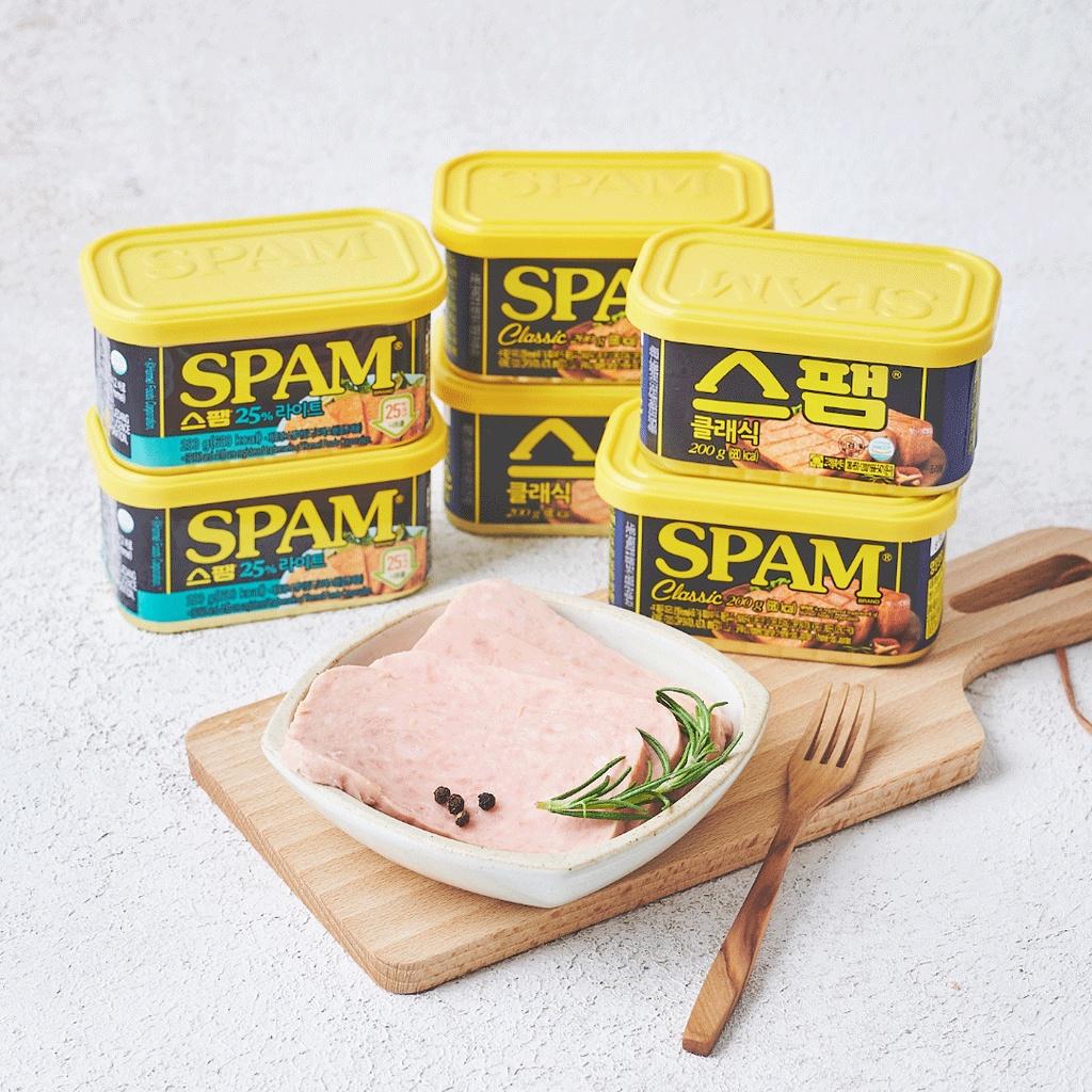 Thịt hộp Spam Classic &amp; Mild CJ Hàn Quốc 200g, 340g