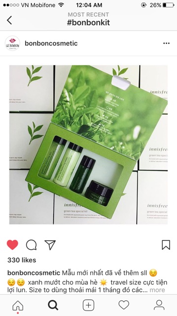 Kit trà xanh INNISFREE Green Tea Special 2017