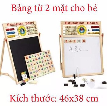 Bảng Gỗ Chữ Cái 2 Mặt Nam Châm Cho Bé Học Chữ Số