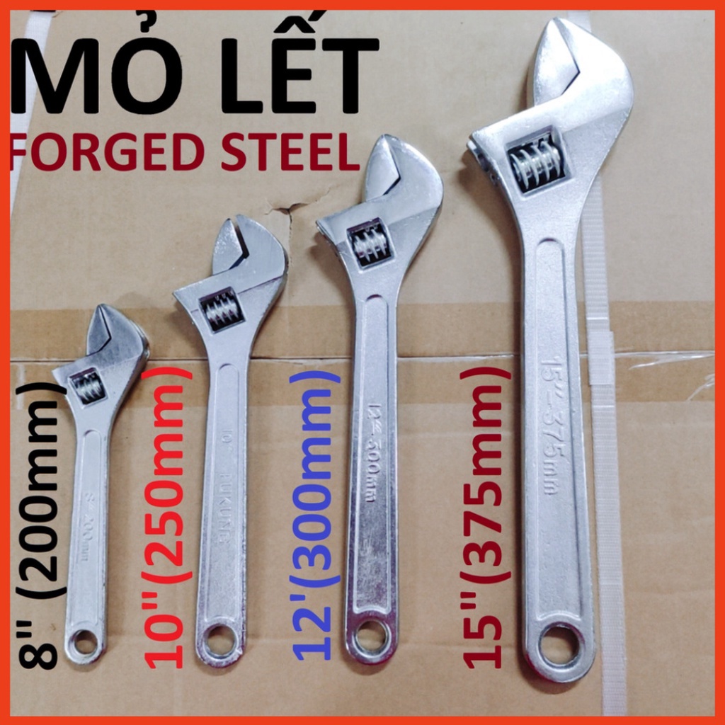 Mỏ lết thép đúc 6"  -mỏ lết FORGED-STEEL kích thước từ 150-375mm chống rỉ siêu bền hàng nhập khẩu