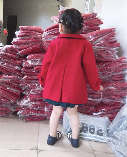 [ZARA XUẤT XỊN] Áo dạ đỏ Zara cho bé gái