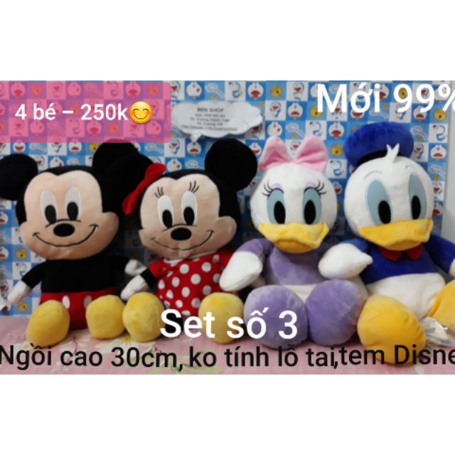 Set chuột 4 mickey baby(Set số 3)-250k, size 40cm/1 con ko tính tai chân, đính kèm clip💟