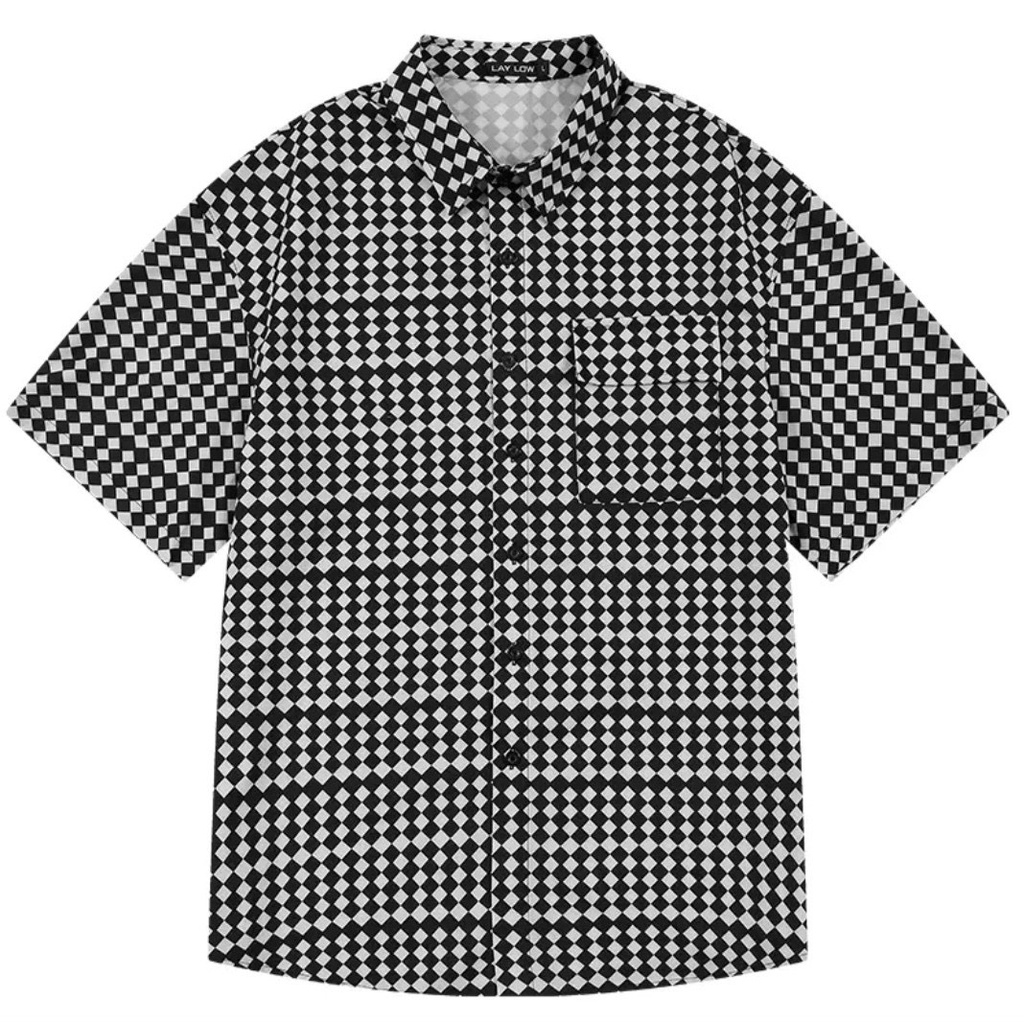 Áo sơ mi lụa kẻ caro MEANSTORE nam nữ phong cách Hàn Quốc form rộng, ulzzang không nhăn dáng suông Basic