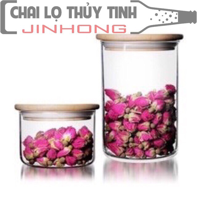 HŨ THỦY TINH 680ML 800ML 1100ML NẮP GỖ CAO CẤP ĐỰNG THỰC PHẨM