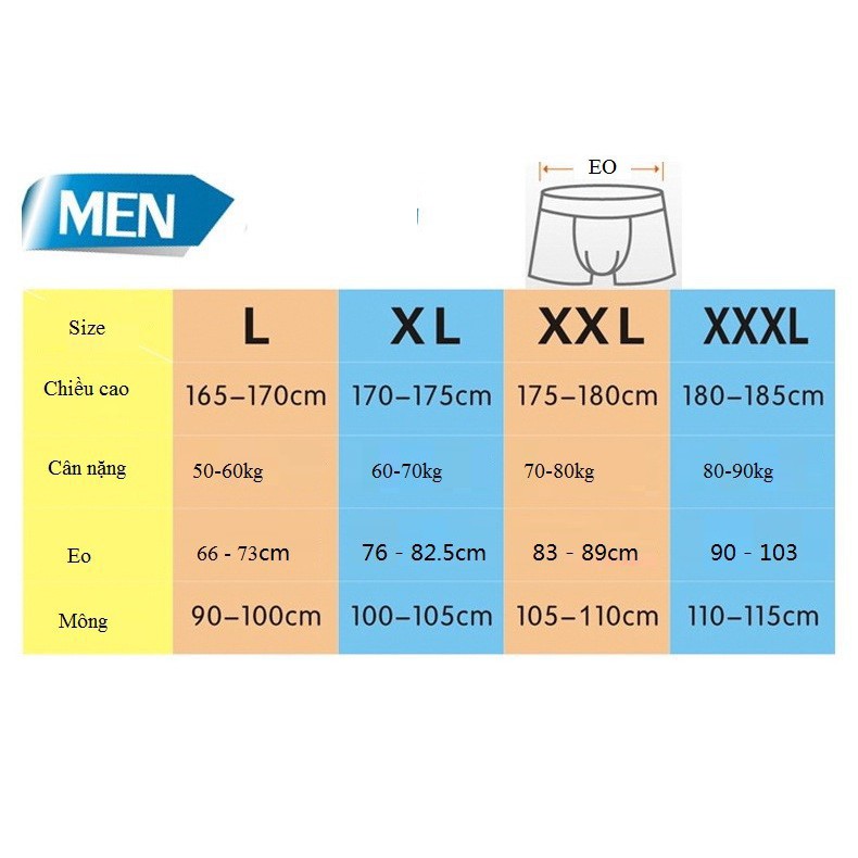 L6940 - Quần lót Boxer nam chất cotton cao cấp 4 chiếc giá 300k