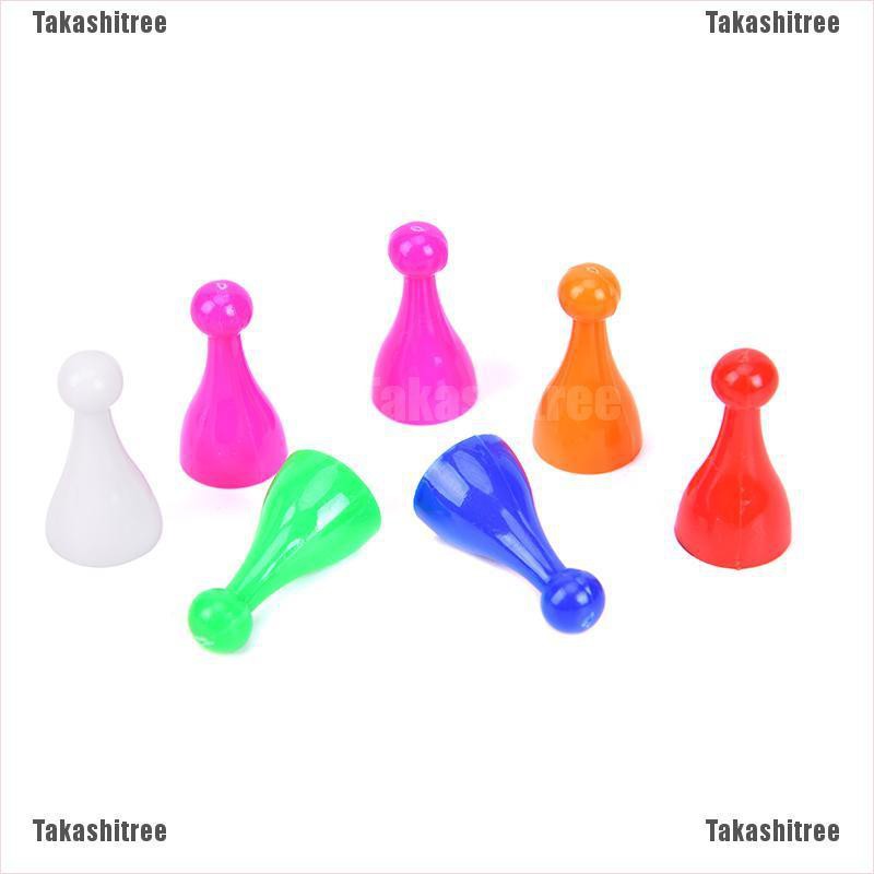 Takashitree♥ 10Pcs Plastic Chess Pawn Pieces Board Card Games Halma Multi-Colors Accessories