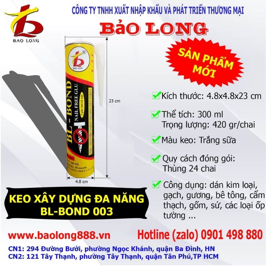 Keo bond/keo đa năng/Keo xây dựng đa năng BL Bond L3