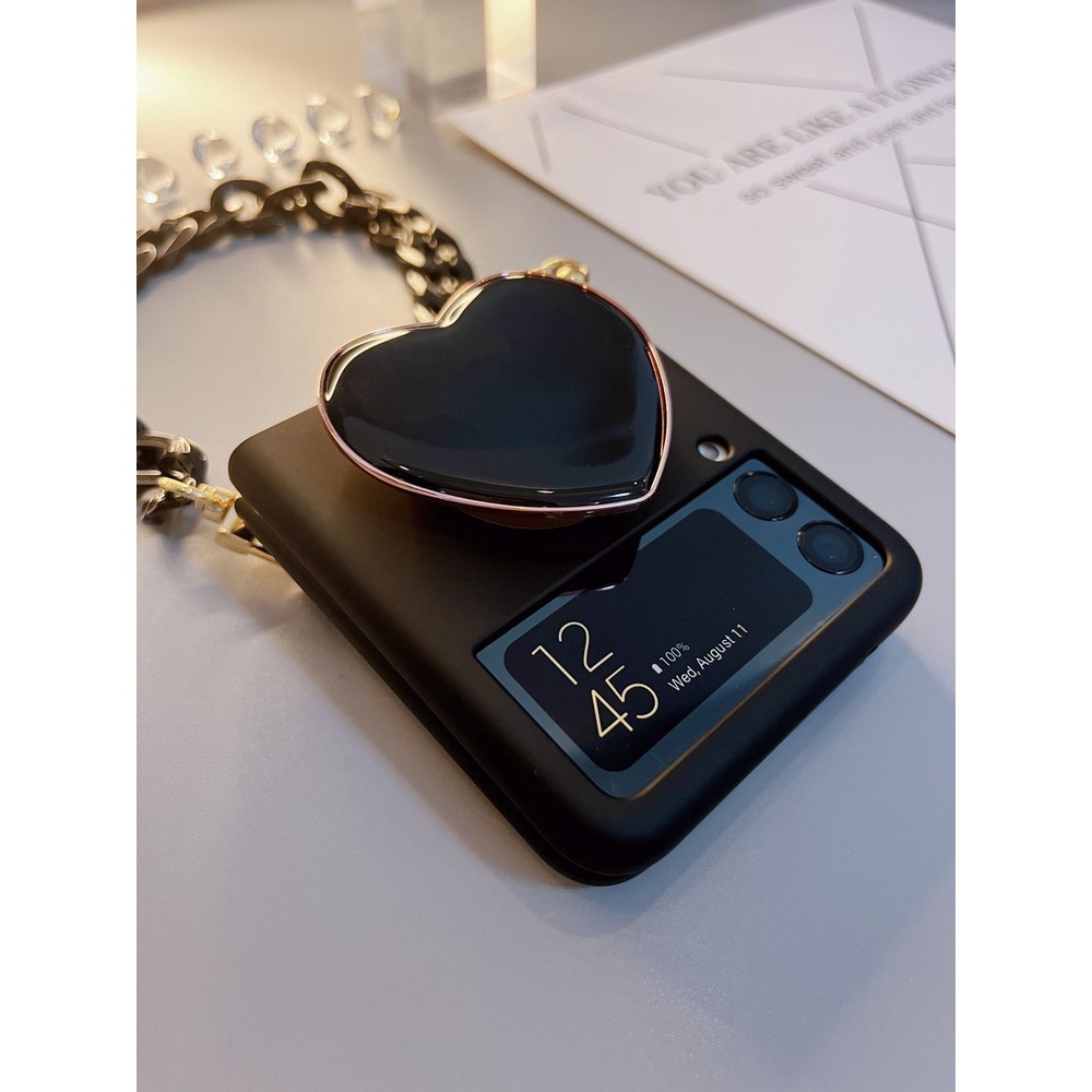 Bao Da Điện Thoại Nắp Gập Trái Tim Thời Trang Cho samsung galaxy z flip 4g 5 4 3 flip3 flip4 Zzfip5 5g Ốp