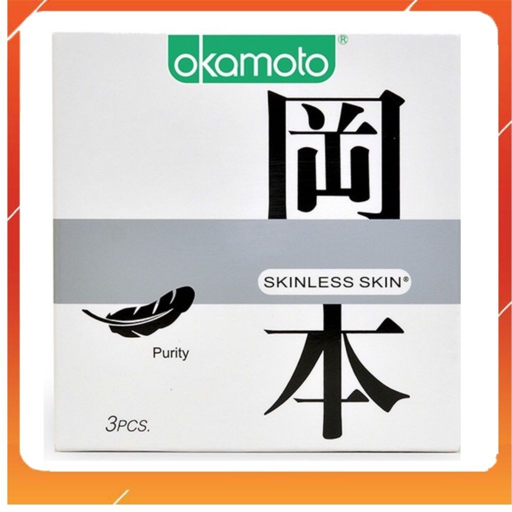 Bao cao su mỏng bcs Okamoto Skinless Skin chính hãng siêu mỏng dẻo dai không mùi tinh khiết