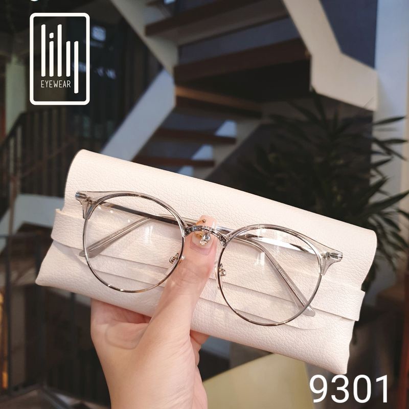 Gọng kính cận kim loại mắt tròn thời tran nữ Lilyeyewear 9301