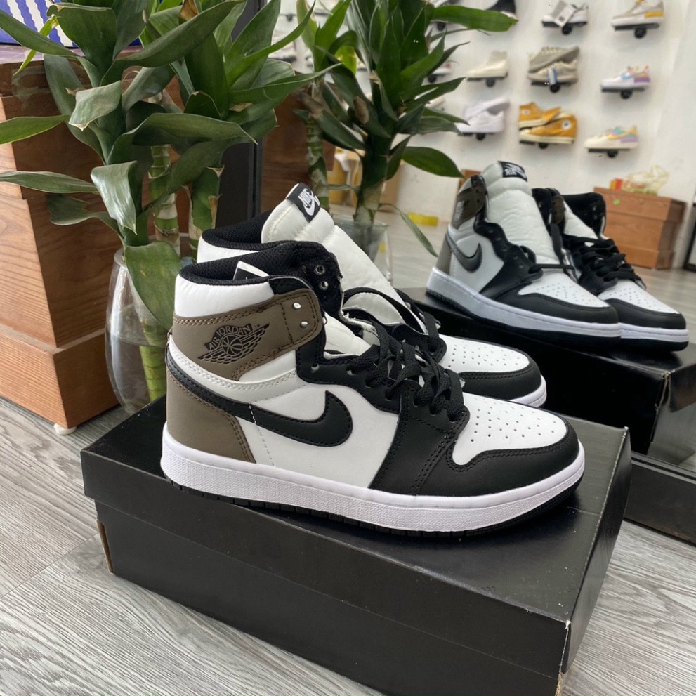 Giày jordan PANDA Giày Thể Thao cao cổ Đen Trắng nam nữ, jd Cổ Cao Hot Trend