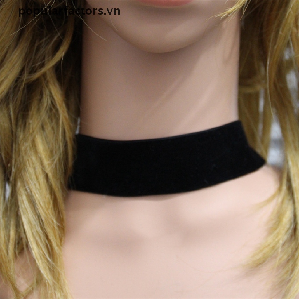 Vòng cổ choker nhung màu đen làm bằng tay phong cách gothic cổ điển