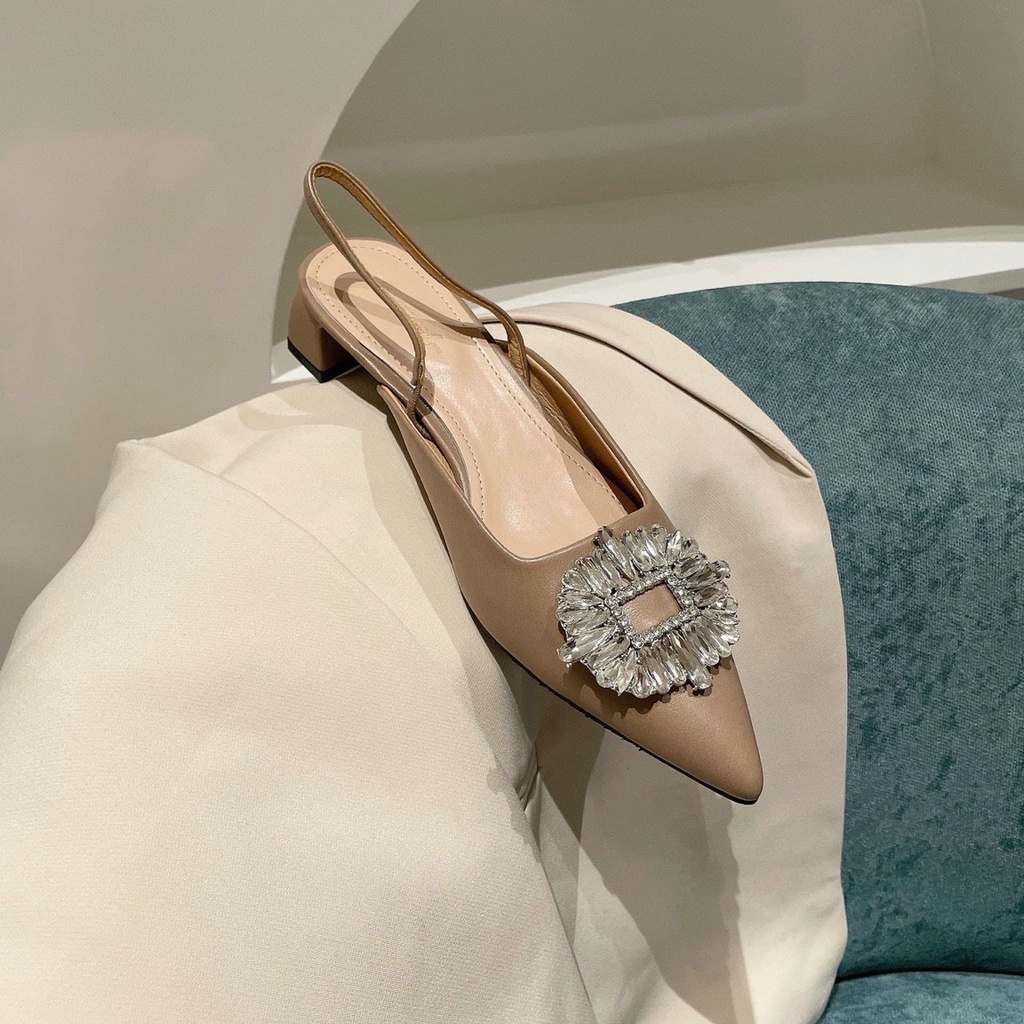 SANDAL BÍT MŨI DÍNH ĐÁ, Guốc bảng đá hàng quảng châu fullbox hãng - Sunny Boutique