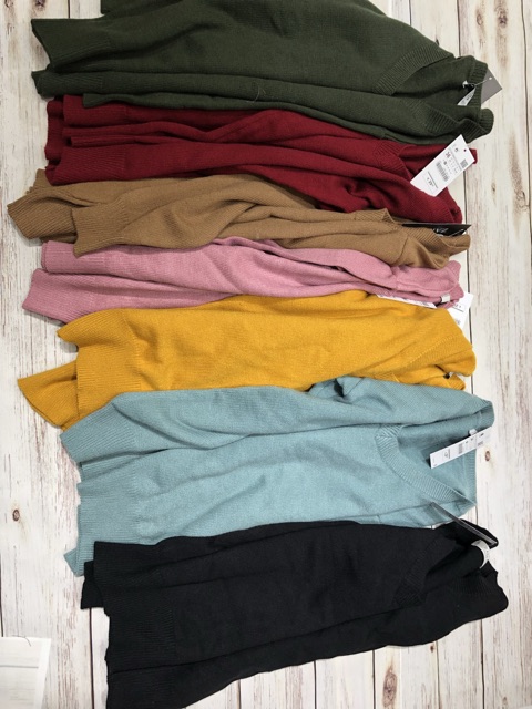 Áo len cổ tim lông cừu cao cấp hàng vnxk sz s m