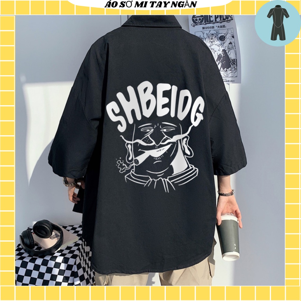 Áo sơ mi nam tay ngắn from rộng unisex nam nữ , sơ mi nam nữ vải voan lụa mịn mát free size 40kg - 70kg