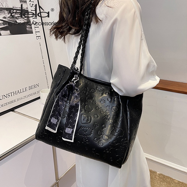 Dela Túi tote Đơn Đeo Vai Sức Chứa Lớn Mùa Thu Và Mùa Đông Tươi Mới Cho Nữ Sinh Đại Học