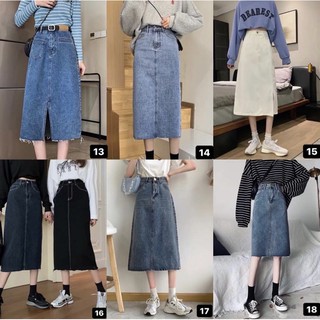 [order] chân váy jean dài