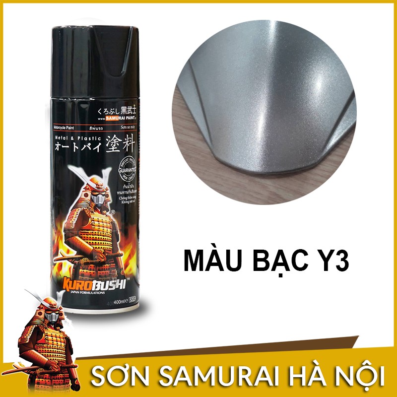 Chai sơn Samurai Màu Bạc ánh kim Y3