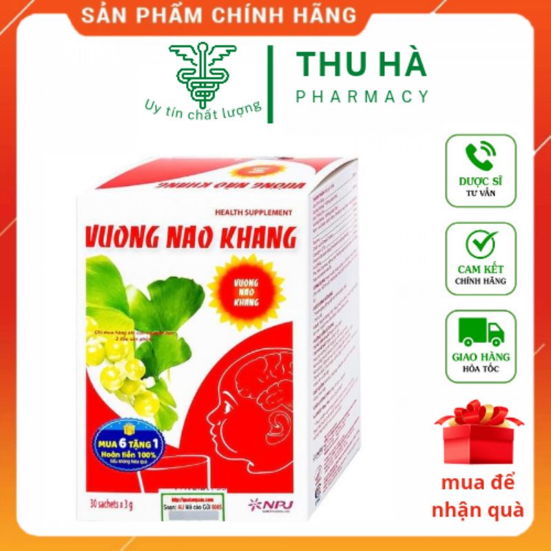 Vương Não Khang [Chính Hãng]- Tăng cường trí tuệ giúp bé tập trung hơn hộp 30 gói