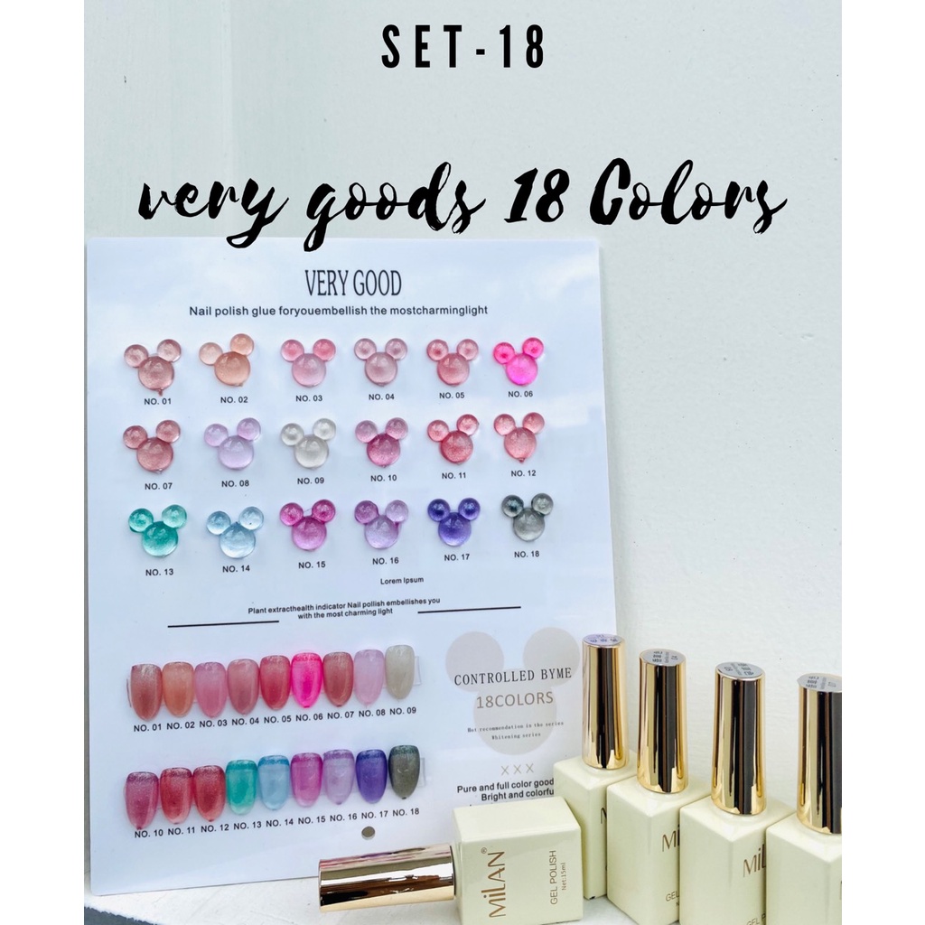 SET SƠN MILAN 18 MÀU KÈM BẢNG MÀU