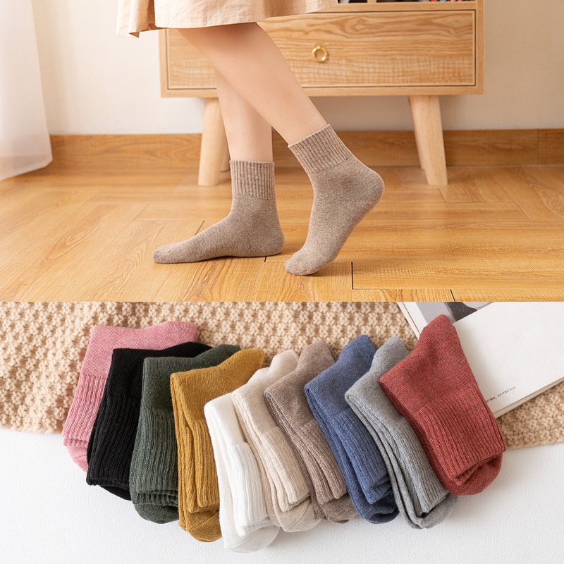 Vớ nữ WAFNHA D253 cotton màu trơn nhã nhặn