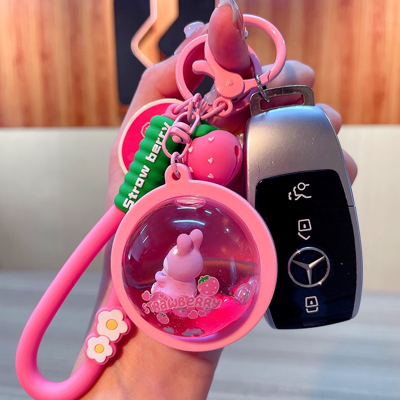 Móc Khóa acrylic Hình Chú Thỏ Và Ly Trà Sữa Dễ Thương