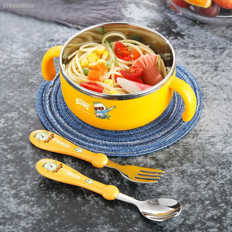 【2021】Tô nhỏ giá đỗ trẻ em có nắp inox 304 hoạt hình tay cầm dễ thương chống rơi và bỏng Bát súp bé trai lớn