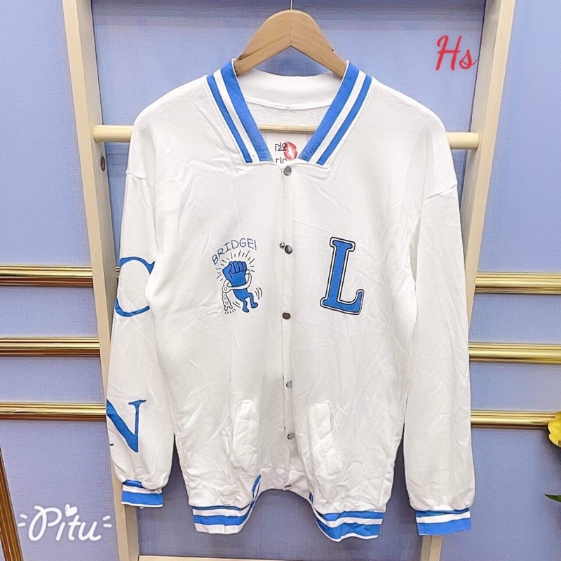 Áo bomber nỉ nắm đấm in L HSU1