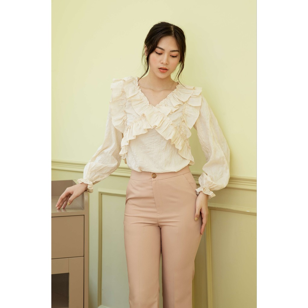 Áo công sở VANIA - A2124 lụa nhăn tay dài